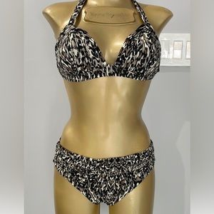 BADGLEY MISHCKA black / cream / taupe bikini